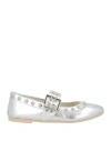 Divine Follie Woman Ballet Flats Silver Size 8 Leather In Silver