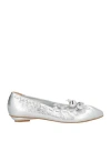 Divine Follie Woman Ballet Flats Silver Size 8 Leather