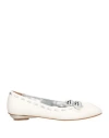 Divine Follie Woman Ballet Flats White Size 8 Leather In White