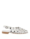 Divine Follie Woman Ballet Flats White Size 8 Leather In White