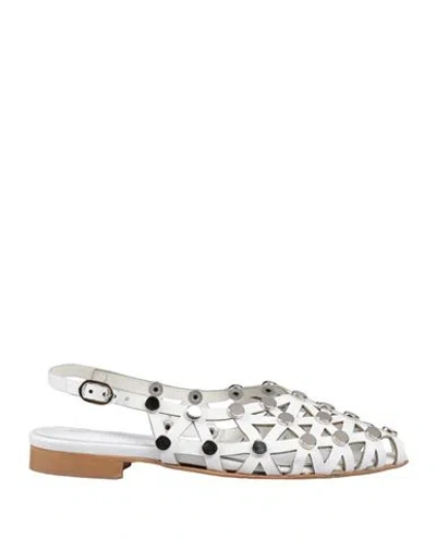 Divine Follie Woman Ballet Flats White Size 8 Leather