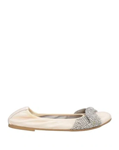 Divine Follie Woman Ballet Flats White Size 8 Leather