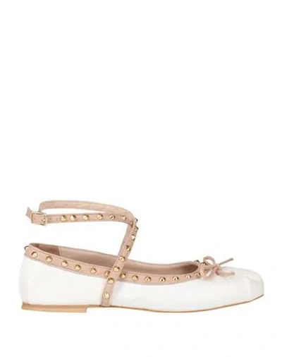 Divine Follie Woman Ballet Flats White Size 8 Leather