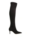 Divine Follie Woman Knee Boots Black Size 11 Textile Fibers In Black