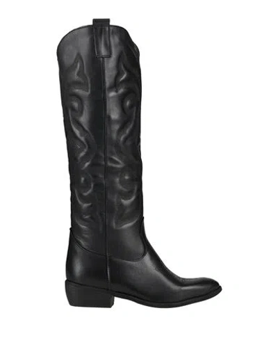 Divine Follie Woman Knee Boots Black Size 11 Soft Leather