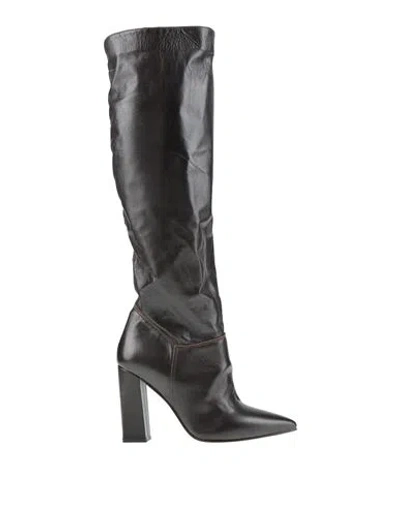 Divine Follie Woman Boot Dark Brown Size 8 Leather