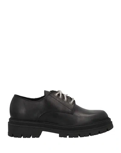 Divine Follie Woman Lace-up Shoes Black Size 11 Soft Leather