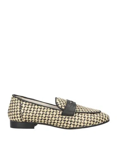 Divine Follie Woman Loafers Beige Size 8 Leather, Rubber In Multi