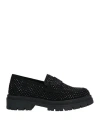 Divine Follie Woman Loafers Black Size 11 Soft Leather In Black