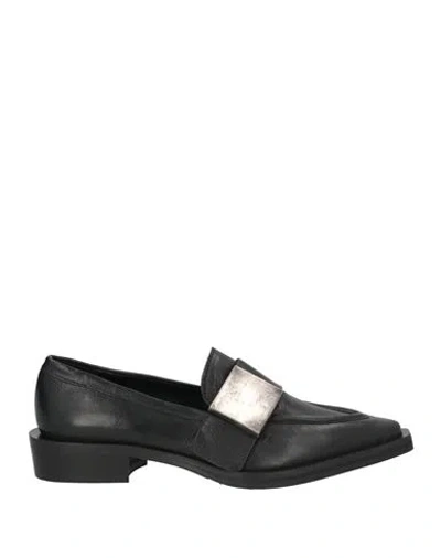 Divine Follie Woman Loafers Black Size 8 Leather