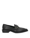 Divine Follie Woman Loafers Black Size 8 Leather