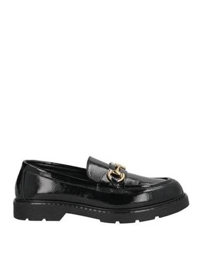 Divine Follie Woman Loafers Black Size 8 Textile Fibers