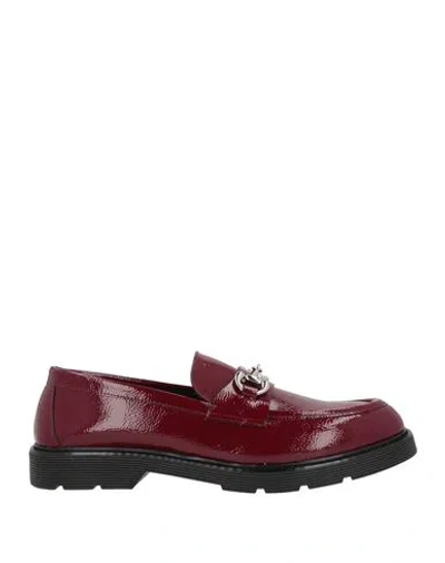 Divine Follie Woman Loafers Burgundy Size 8 Leather In Red