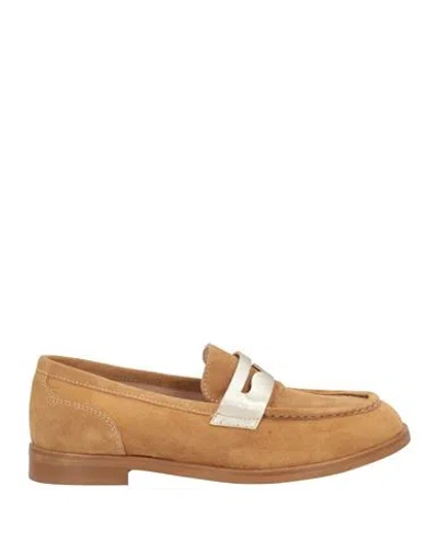 Divine Follie Woman Loafers Camel Size 8 Leather In Beige