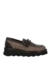 Divine Follie Woman Loafers Steel Grey Size 11 Soft Leather In Grey