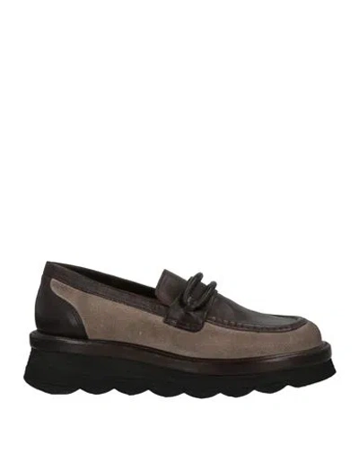 Divine Follie Woman Loafers Steel Grey Size 11 Soft Leather