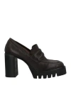 Divine Follie Woman Loafers Dark Brown Size 11 Soft Leather In Brown