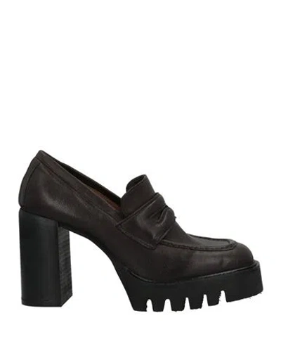Divine Follie Woman Loafers Dark Brown Size 11 Soft Leather