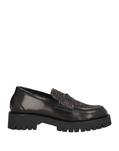 Divine Follie Woman Loafers Dark Brown Size 7 Textile Fibers