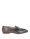 Divine Follie Woman Loafers Gunmetal Size 8 Textile Fibers In Gunmetal