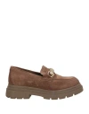 Divine Follie Woman Loafers Light Brown Size 8 Leather