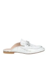 Divine Follie Woman Mules & Clogs Silver Size 8 Textile Fibers In Silver
