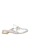DIVINE FOLLIE DIVINE FOLLIE WOMAN MULES & CLOGS SILVER SIZE 6 TEXTILE FIBERS