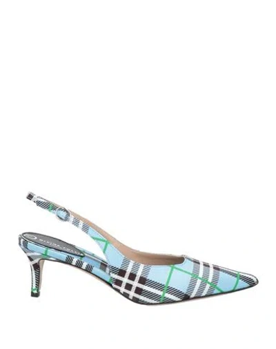 Divine Follie Woman Pumps Azure Size 8 Textile Fibers In Blue