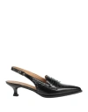 Divine Follie Woman Pumps Black Size 8 Leather In Black
