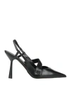 Divine Follie Woman Pumps Black Size 8 Leather In Black