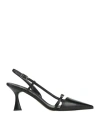 Divine Follie Woman Pumps Black Size 8 Leather In Black
