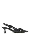 Divine Follie Woman Pumps Black Size 8 Rubber In Black