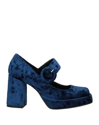 Divine Follie Woman Pumps Blue Size 11 Textile Fibers
