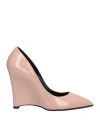Divine Follie Woman Pumps Blush Size 11 Textile Fibers In Pink