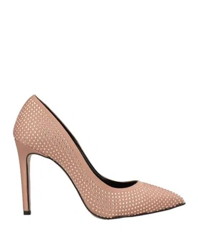 Divine Follie Woman Pumps Blush Size 11 Textile Fibers In Pink