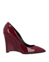 Divine Follie Woman Pumps Burgundy Size 11 Textile Fibers In Red