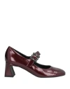 Divine Follie Woman Pumps Burgundy Size 7 Textile Fibers