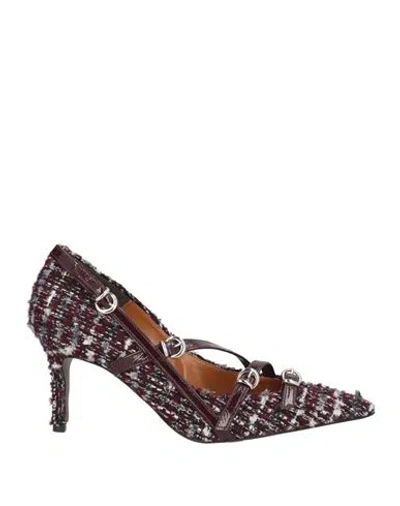Divine Follie Woman Pumps Burgundy Size 8 Textile Fibers