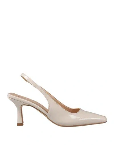 Divine Follie Woman Pumps Cream Size 8 Textile Fibers In White