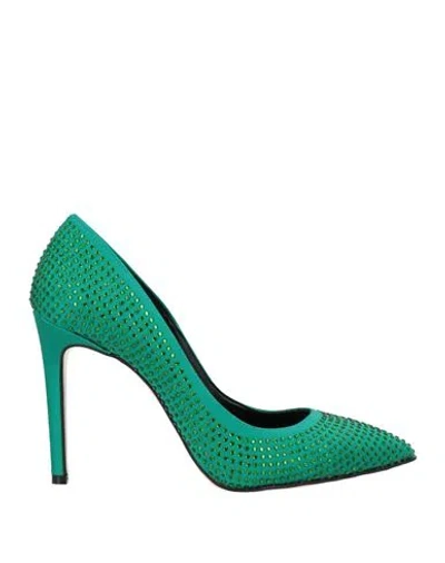 Divine Follie Woman Pumps Emerald Green Size 11 Textile Fibers