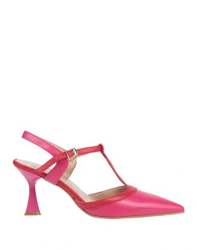 Divine Follie Woman Pumps Fuchsia Size 6 Soft Leather In Pink