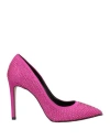 Divine Follie Woman Pumps Fuchsia Size 11 Textile Fibers In Pink