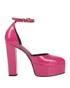 Divine Follie Woman Pumps Fuchsia Size 11 Textile Fibers In Pink