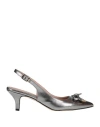 Divine Follie Woman Pumps Platinum Size 8 Textile Fibers In Grey