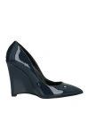 Divine Follie Woman Pumps Midnight Blue Size 11 Textile Fibers In Blue