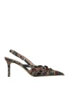 Divine Follie Woman Pumps Military Green Size 8 Textile Fibers In Green