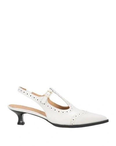 DIVINE FOLLIE DIVINE FOLLIE WOMAN PUMPS OFF WHITE SIZE 8 LEATHER