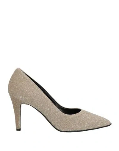 Divine Follie Woman Pumps Platinum Size 11 Textile Fibers In Grey