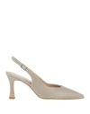 Divine Follie Woman Pumps Platinum Size 8 Textile Fibers In Neutral