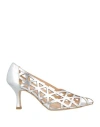 Divine Follie Woman Pumps Silver Size 8 Textile Fibers In Silver